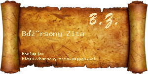 Bársony Zita névjegykártya